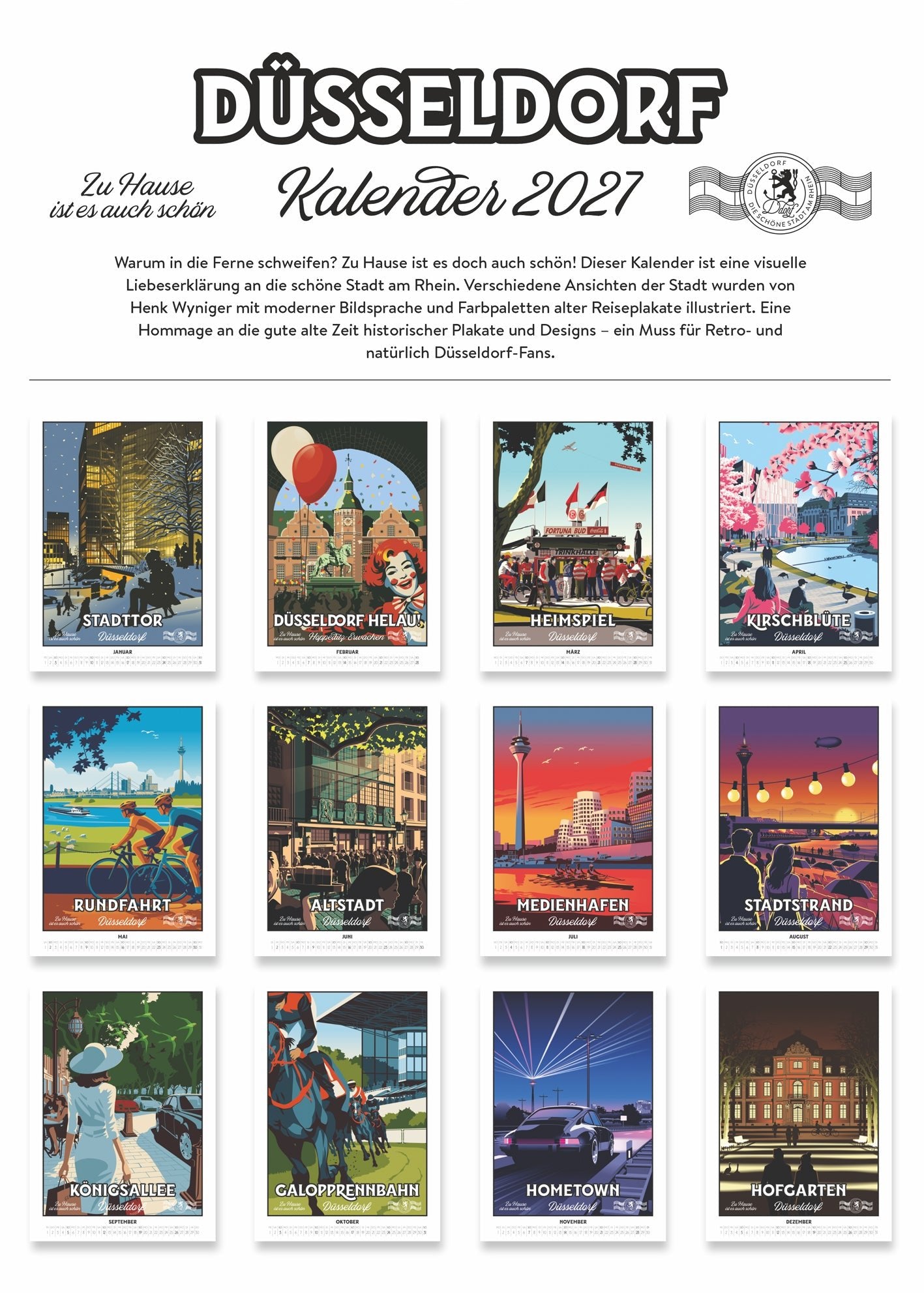 Düsseldorf Kalender 2027 - Zu Hause ist es auch schön