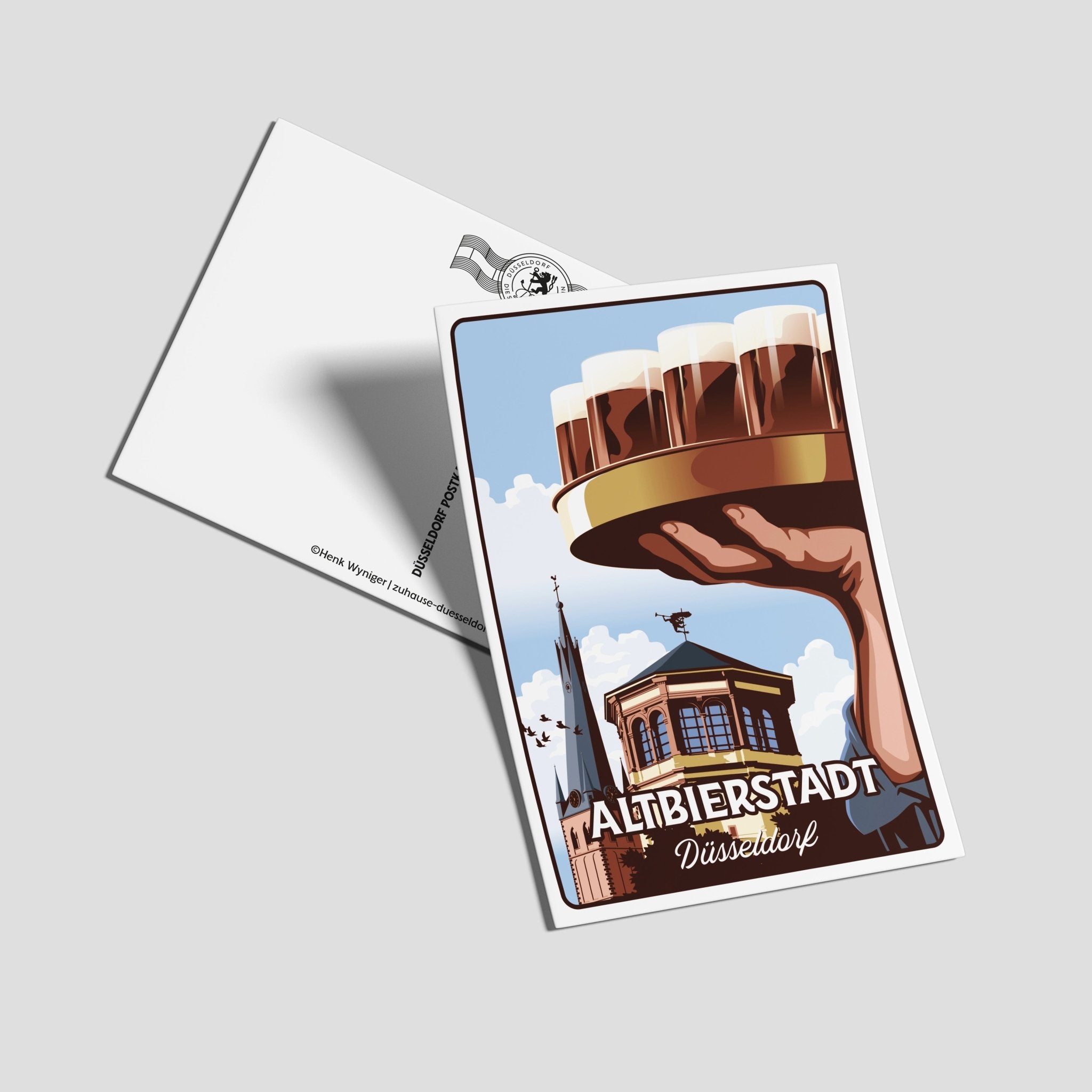 Postkarte Altbierstadt Düsseldorf - Zu Hause ist es auch schön