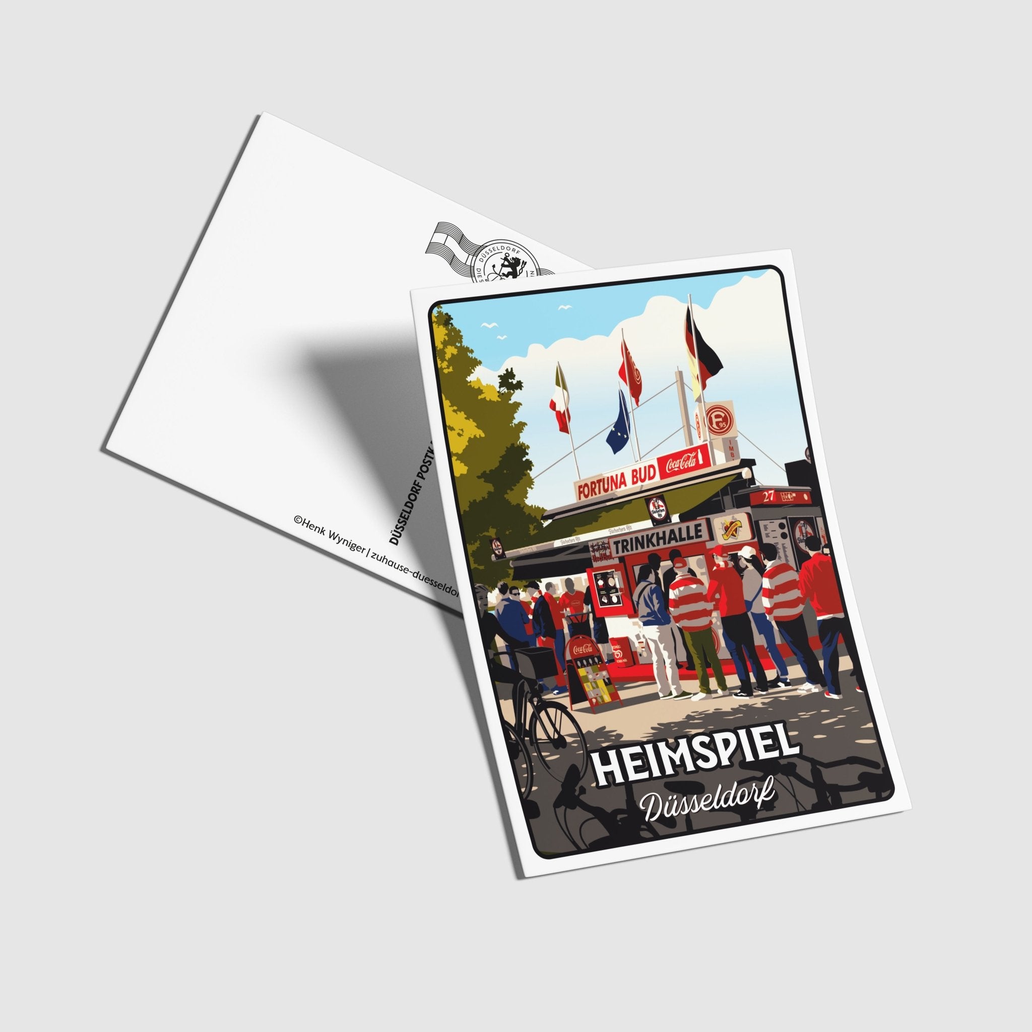 Postkarte Heimspiel Düsseldorf - Zu Hause ist es auch schön
