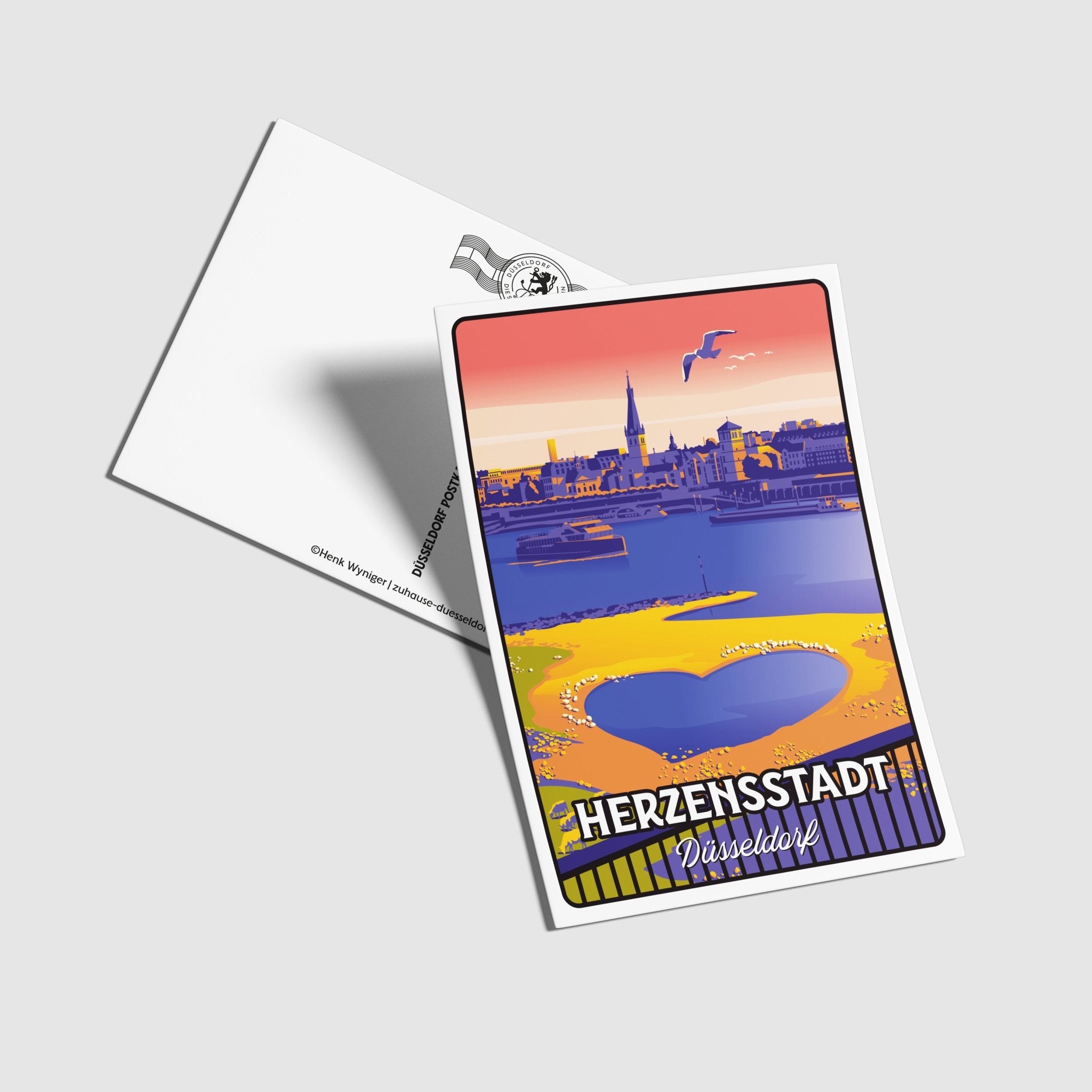 Postkarte Herzensstadt Düsseldorf - Zu Hause ist es auch schön
