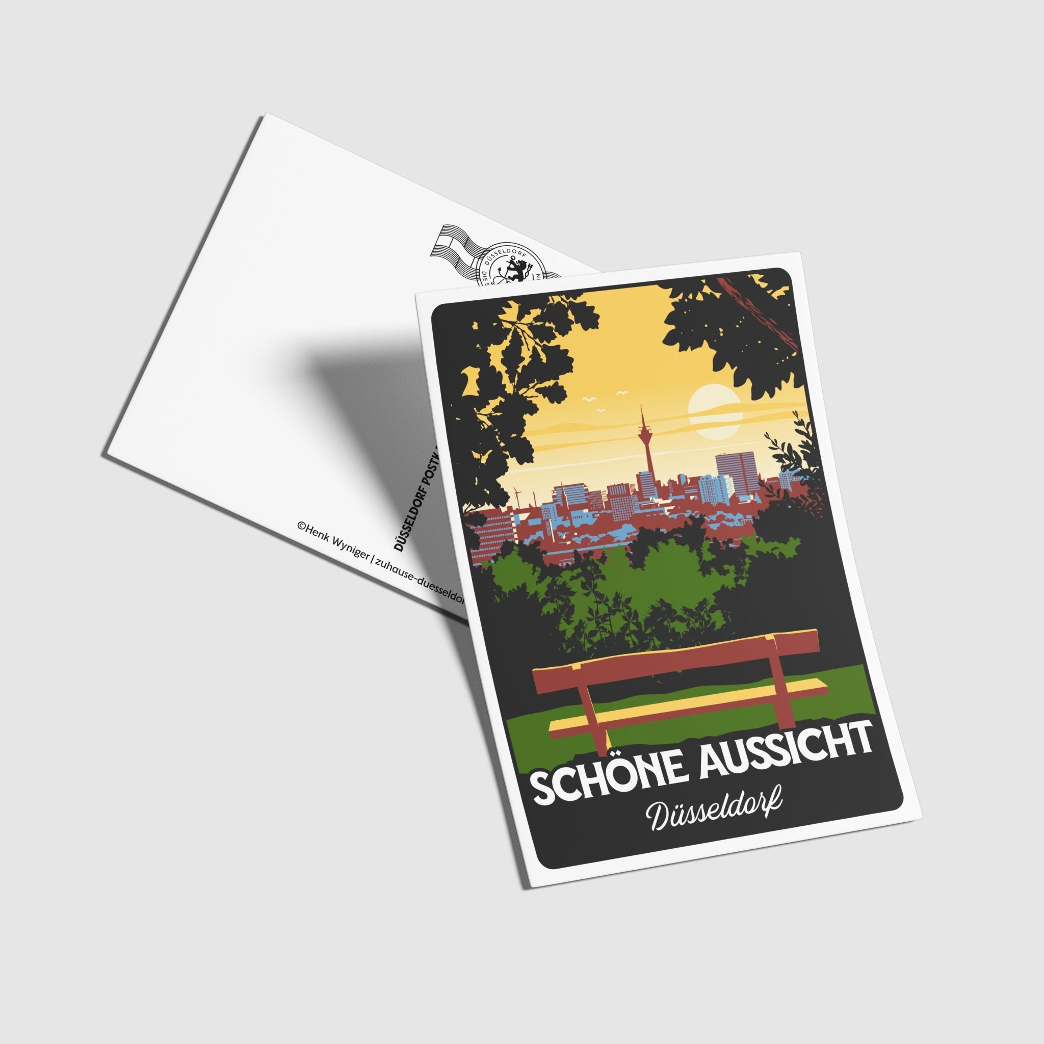 Postkarte Schöne Aussicht Düsseldorf - Zu Hause ist es auch schön