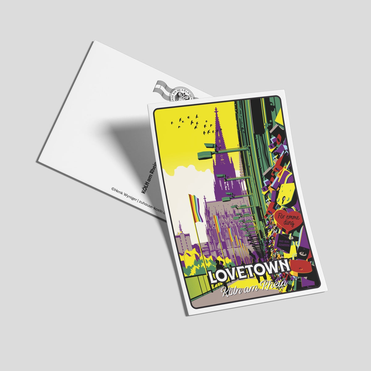 Postkarte Lovetown - Zu Hause ist es auch schön