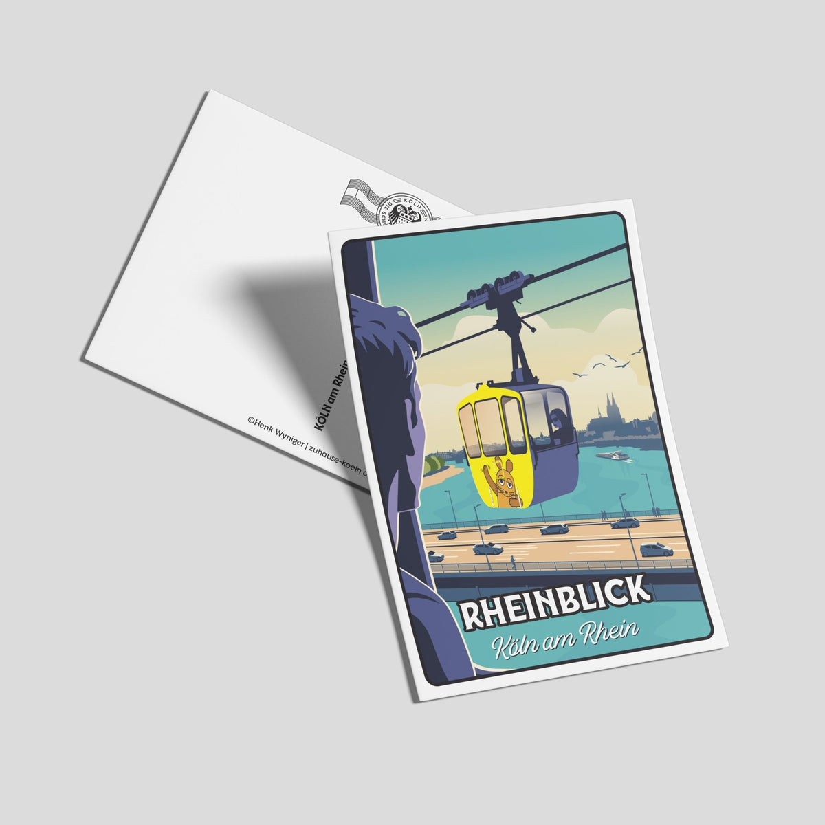Postkarte Rheinblick - Zu Hause ist es auch schön