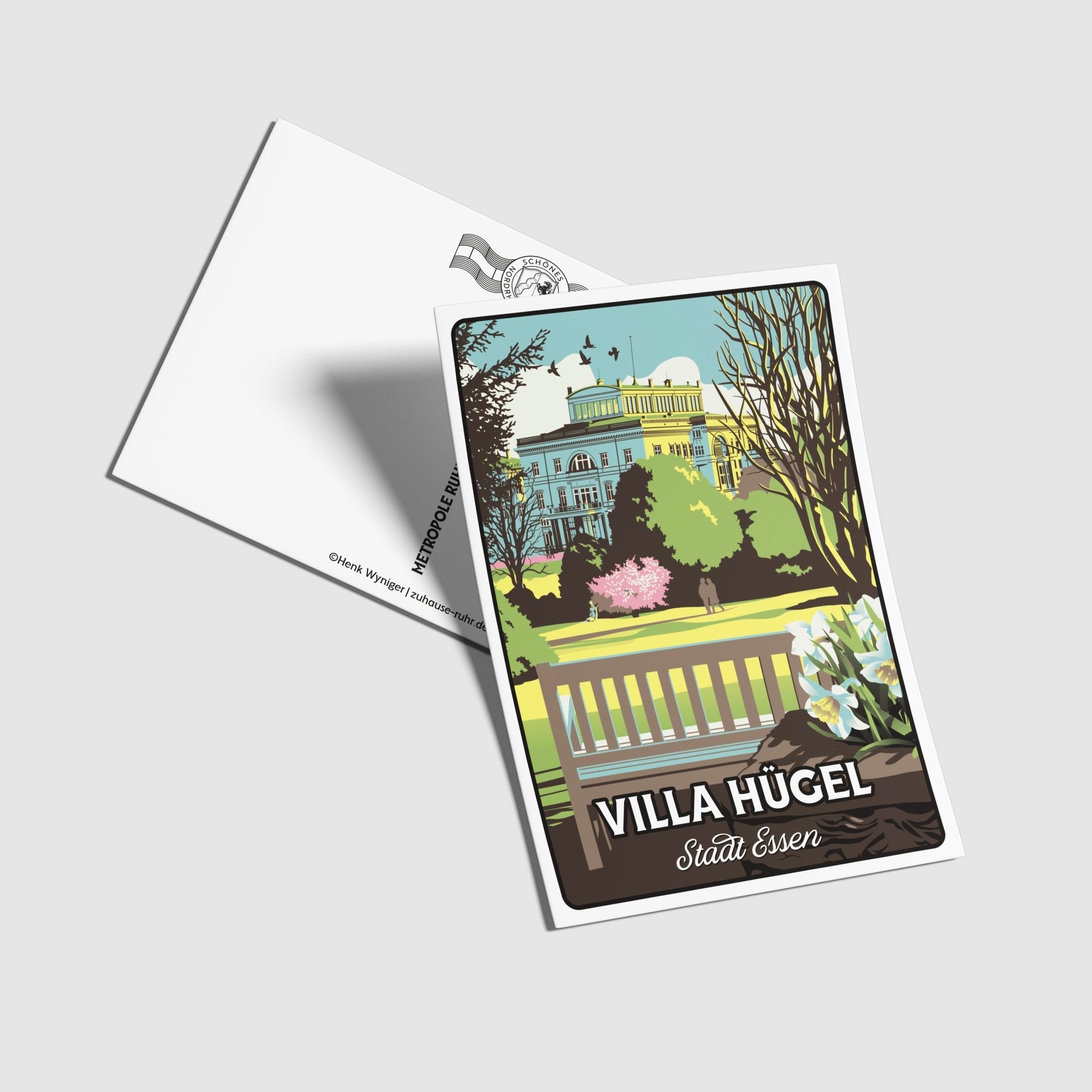Postkarte Villa Hügel - Zu Hause ist es auch schön