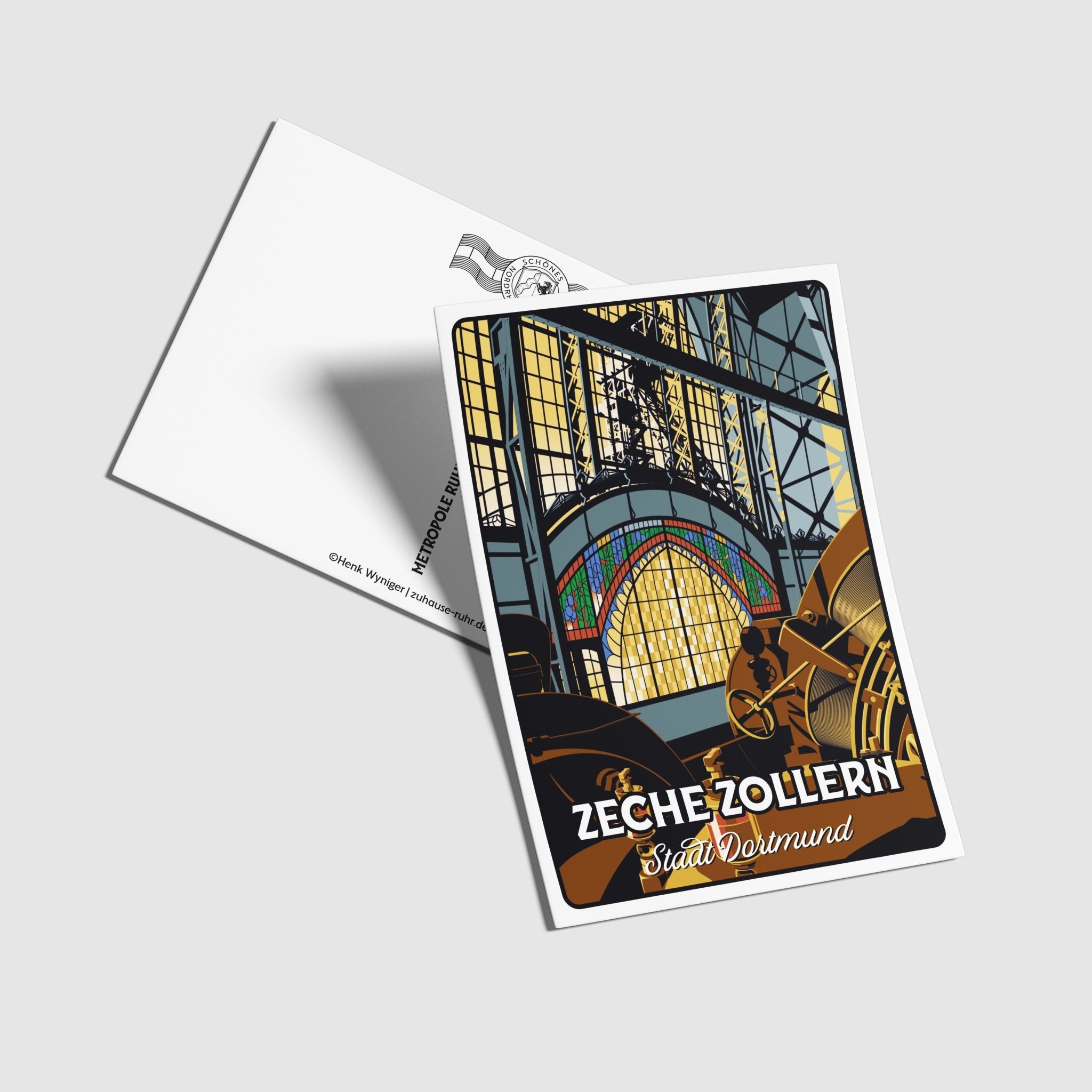 Postkarte Zeche Zollern - Zu Hause ist es auch schön