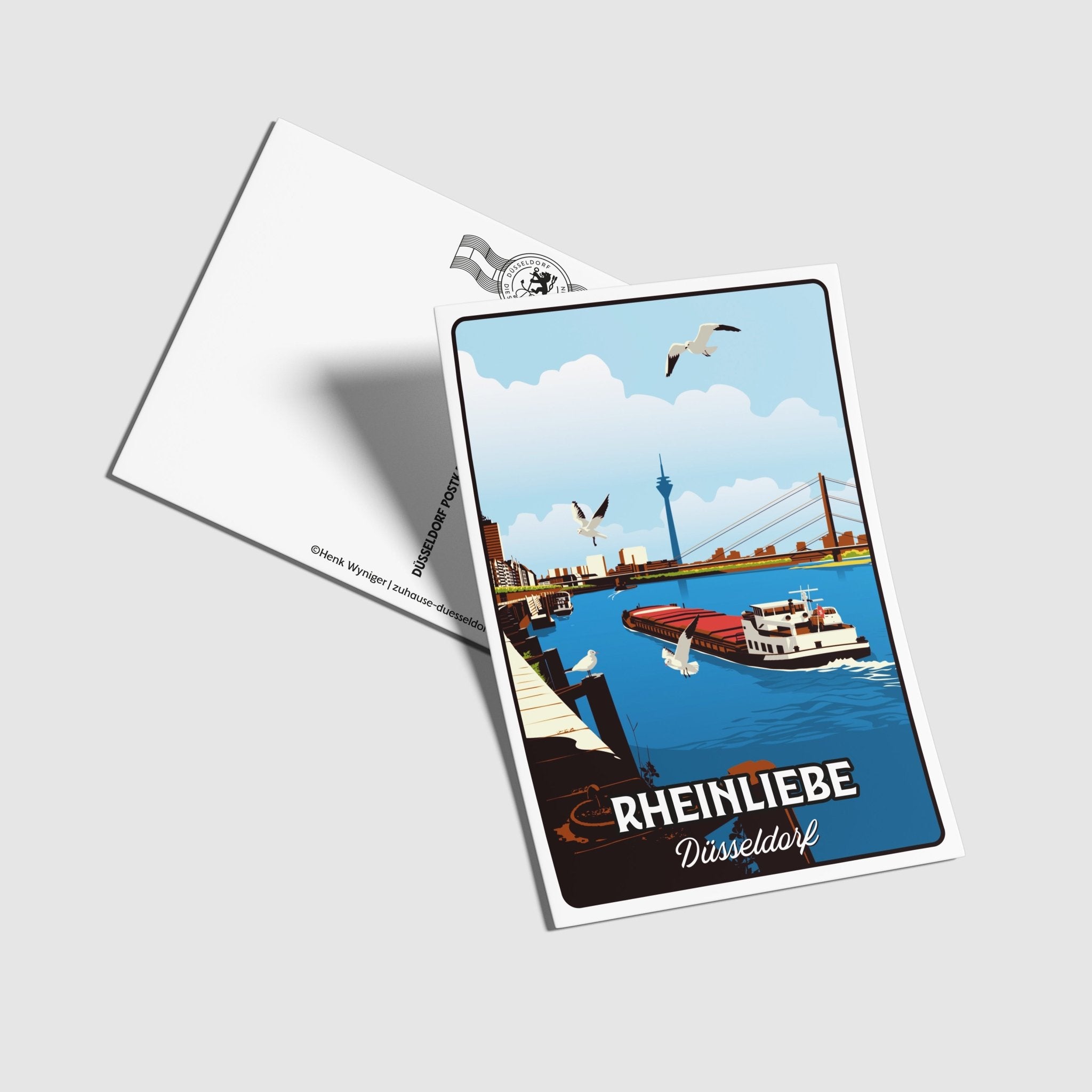 Postkarte Rheinliebe Düsseldorf - Zu Hause ist es auch schön