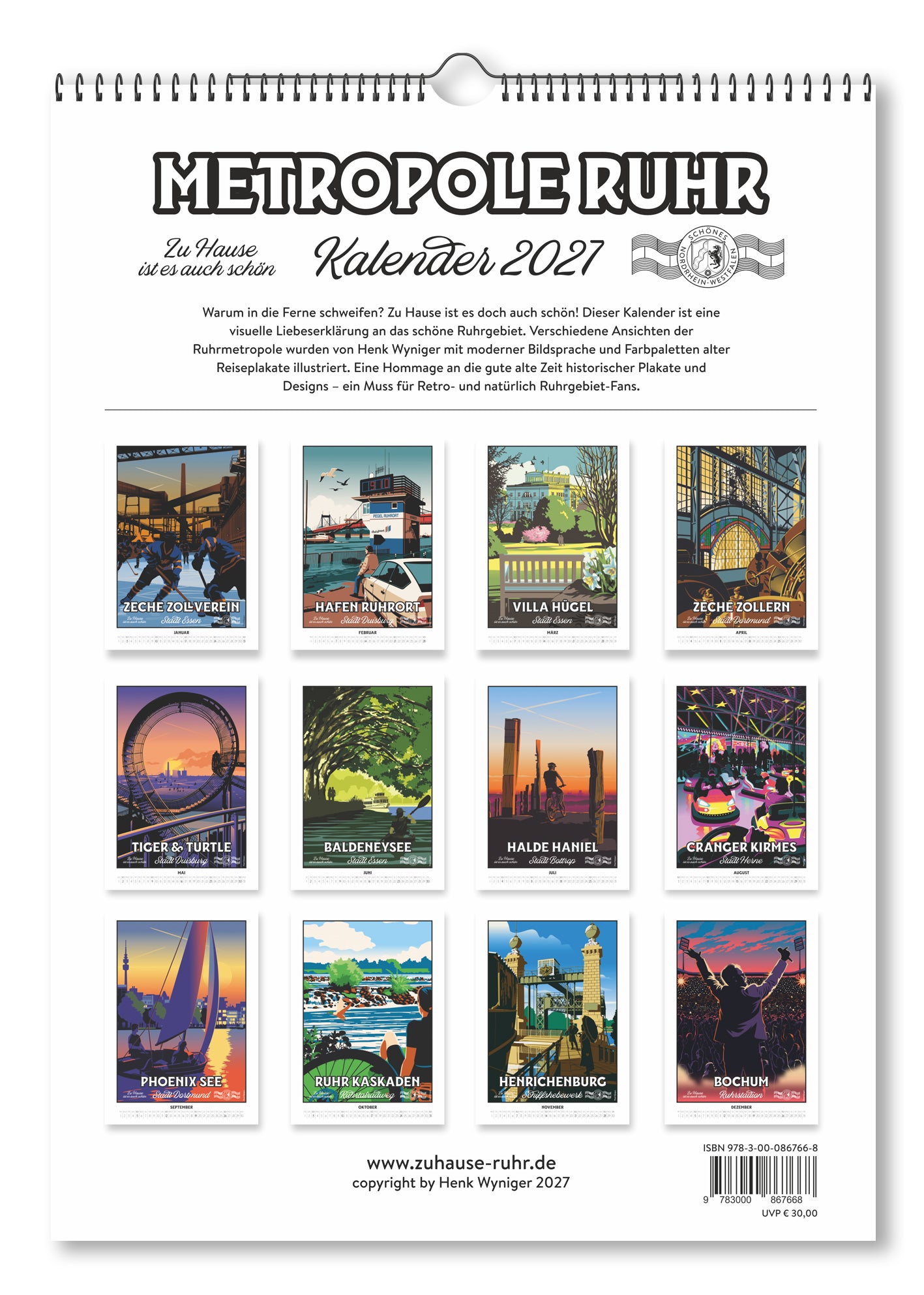 Metropole Ruhr Kalender 2027 - Zu Hause ist es auch schön