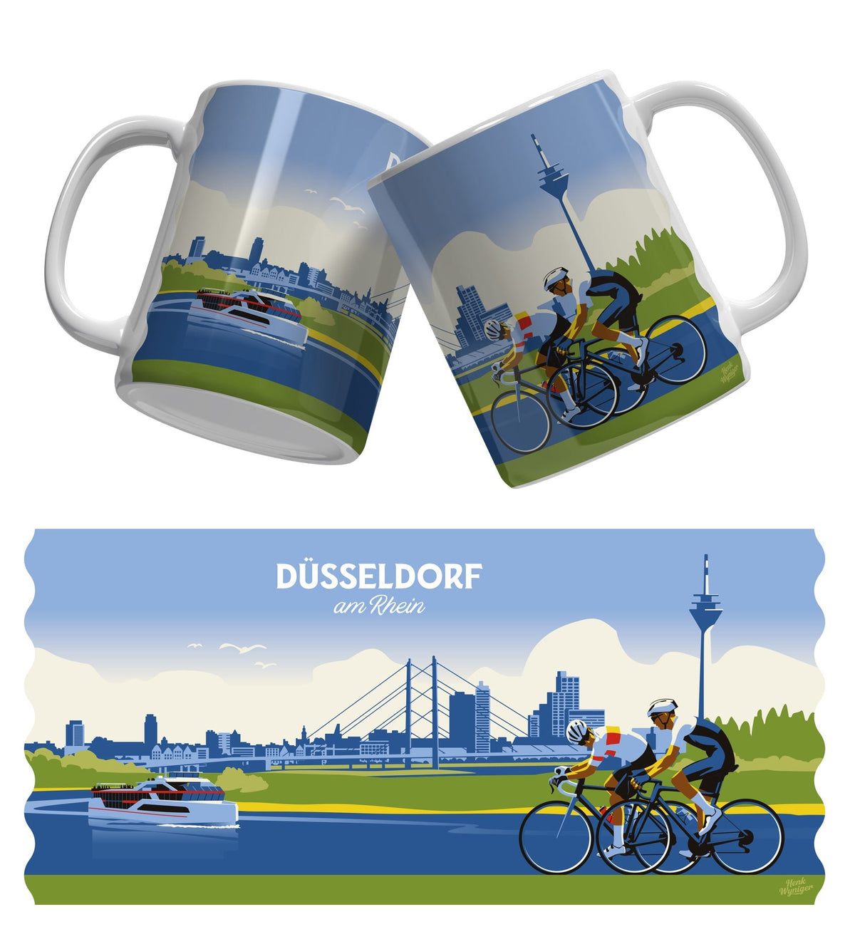 Düsseldorf Tasse "Rheinallee" - Zu Hause ist es auch schön