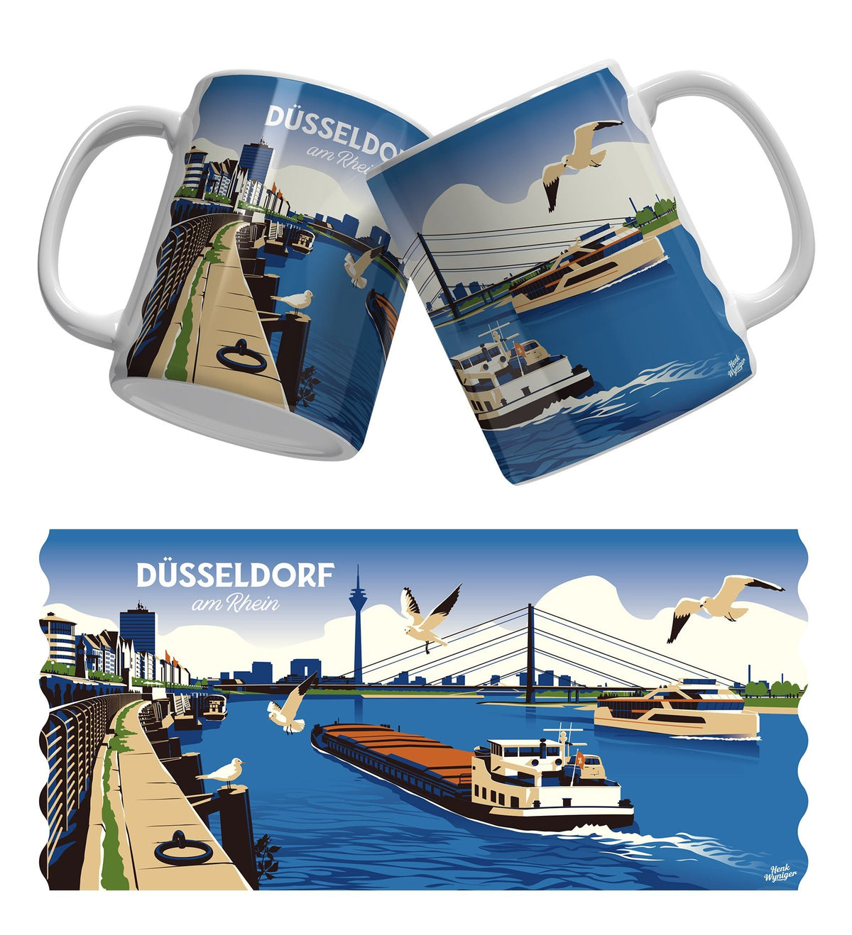 Düsseldorf Tasse "Rheinliebe" - Zu Hause ist es auch schön