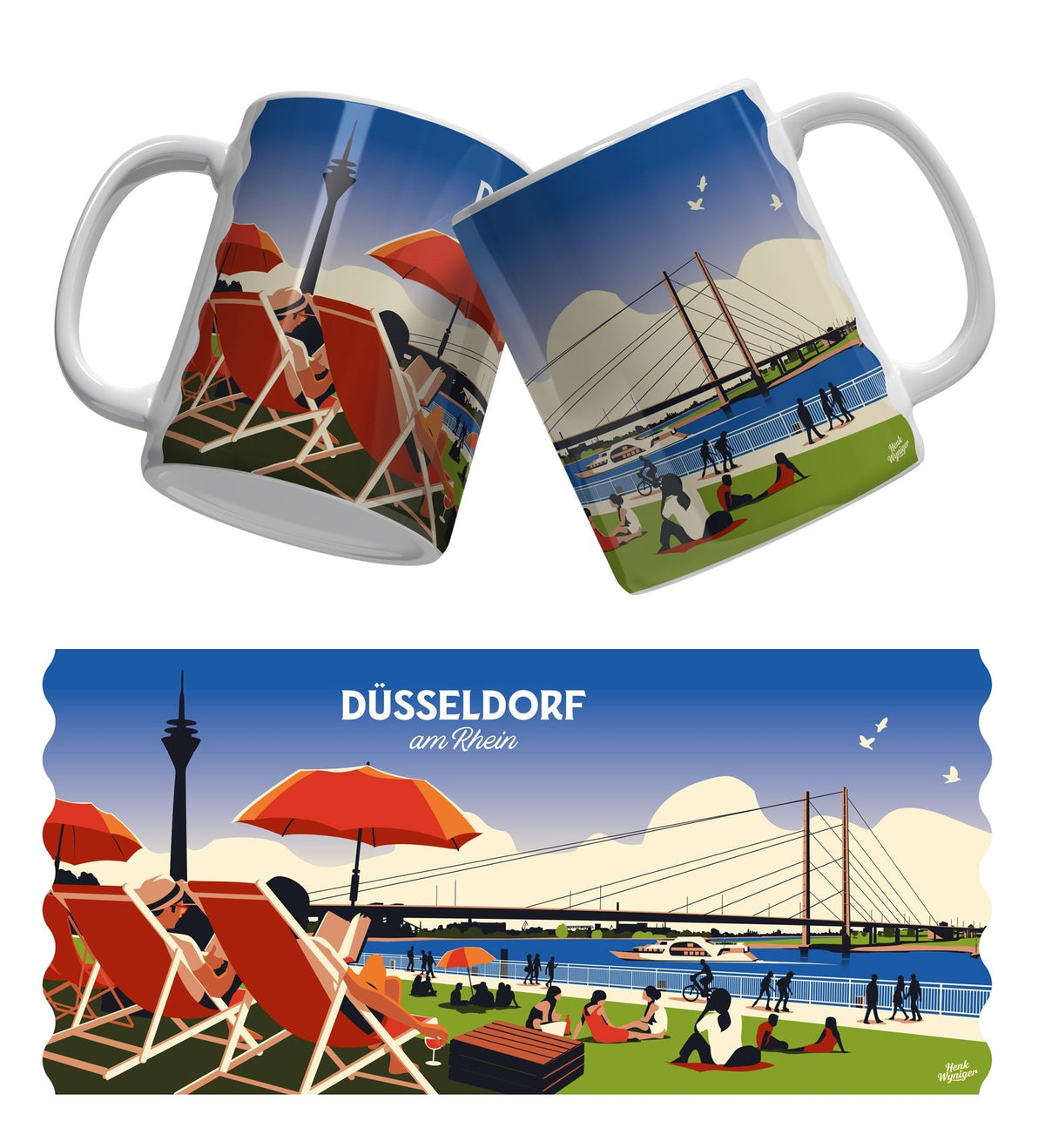 Düsseldorf Tasse "Rheinwerft" - Zu Hause ist es auch schön